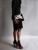 Dama Clutch - Hand Embroidered Clutch with White Beading
