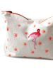 Flamingo Amongst the Stars - Hand Embroidered Flamingo Pouch