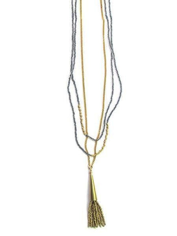 ALANNA MASAAI BEADED TASSEL NECKLACE