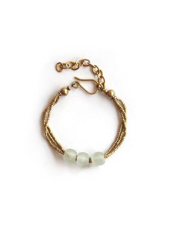 ANGA GLASS TRI-BEAD BRACELET
