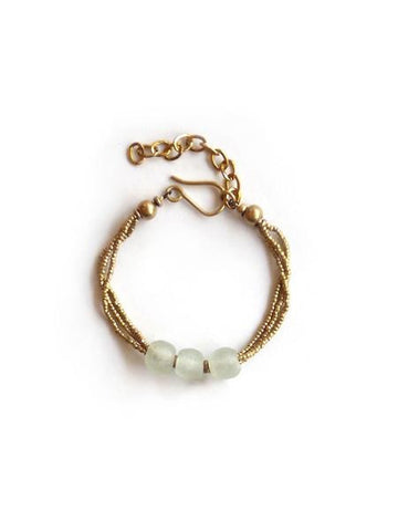 ANGA GLASS TRI-BEAD BRACELET