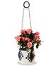 Hanging Flower Pot - Navy & White